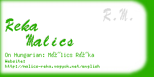 reka malics business card